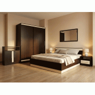 Dormitor Verona cu pat 160x200 cm, Wenge / Vanilie